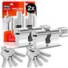 GERCAR - Cilindro con pomello, con chiave unica, 35/35, incluse 10 chiavi, serratura a cilindro con pomello, lunghezza: 70 mm, A:35 B:35, set da 2 pezzi