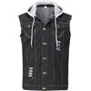 YOUTHUP Uomo Gilet Denim con cappuccio Vintage strappato Gilet Biker senza maniche Gilet Denim
