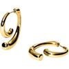 Purelei - Orecchini a spirale - Design a due pezzi - Acciaio inossidabile placcato oro 14K/18K - Orecchini a lobo espressivi a spirale - 9,5 g (coppia) - Impermeabili, Normal, Acciaio