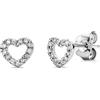 Miore Orecchini Donna Cuore Piccoli a Lobo Diamanti taglio Brillante ct 0.08 Oro Bianco 9 Kt / 375