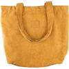 IDEA HOME Manhattan Borsa in Velluto a Coste 45x40 cm con Chiusura Magnetica e Doppi Manici - Borsa Shopper Elegante e Resistente per l'uso Quotidiano, Giallo Senape