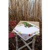 VERVACO Tovaglia Punto Croce Con Tela Aida FIORI COLORATI Biancheria Da Tavola Set Fai Da Te Creativo Punto Croce Contato Kit 80 x 80 cm Hobby Creativi Adulti Casa Decor Cross Stitch Embroidery