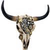 alikiki Decorazione da parete a forma di teschio di mucca in stile steampunk, scultura da parete con testa di toro occidentale, 3D, decorazione da appendere per soggiorno, camera da letto, cucina