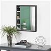 URnicehome Specchio da bagno rettangolare opaco, con cornice in metallo nero, 28 x 38 cm (orizzontale/verticale)