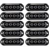 Krtopo 10x Luci Posizione LED 12-24V 86mm Giallo IP65 | 4 LED SMD 90LM|Montaggio senza modifiche|Cavi colore→positivo|Impermeabile pioggia|Universale per camion/roulotte