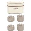 Wifehelper Lunch Box Termico Rotondo in Acciaio con Borsa | Sigillo antigocce per borsa e ufficio, mantenimento temperatura pranzo caldo, acciaio alimentare, 4 pezzi per trasporto