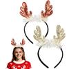 YUYWWAN Cerchietto Renna Natale, 2 Pezzi Cerchietti Corna Renna, Carino Copricapo di Natale Fascia per Capelli con Renne per Bambini Adulti Feste a Tema Natalizio Gioco di Ruolo (Colore-C)