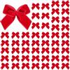 MAOSHYMS 50 Pezzi Mini Fiocchi di Natale Rossi, Piccoli Fiocchi Decorativi per Albero di Natale, Confezioni Regalo, Biscotti, Caramelle, Matrimonio, Decorazioni Natalizie (A)