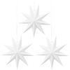 Wishstar Paper Star Lantern, 3 Pezzi Stelle Carta da Appendere, Addobbi Natalizi Stella, 3D Stelle di Carta per la Decorazione di Festa di Compleanno di Matrimonio di Natale (Bianco)