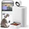 FEELNEEDY 5.5L Distributore Automatico Cibo Gatti con 360°Telecamera 3MP HD, WiFi 2.4G/5G AI Dispenser Crocchette Gatto/Cani con Visione Notturna e Audio Bidirezionale, Schermo IPS & Controllo APP