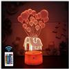Comiwe Casetta a palloncino 3D Illusion luce notturna giocattolo, decorazione a LED, lampada da comodino, 16 colori, cambia con telecomando, decorazione natalizia, regalo di compleanno, per ragazze,