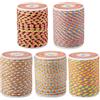 Crafans 5 rotoli di corda intrecciata in policotone da 1,5 mm, 4 strati, per perline, macramè, fatta a mano, 5 colori, corda intrecciata con bobina, per fai da te, lavori a maglia, appendiabiti da