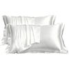 Nazaz Set di 2 Federe in raso per Cuscini Letto 50x80cm federe cuscino seta per capelliMorbido e Setoso al tatto, Protezione per Capelli e Pelle, Chiusura a Busta - Eleganza e Comfort per Ogni Stagione