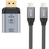 xiwai 10Gbps 100W Cavo USB-C Tipo C Femmina Sorgente a Displayport DP Sink HDTV Adapter 4K 60hz 1080p per Tablet, Telefono & Laptop