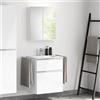 evineo ineo4 mobile La: 61 cm, 2 estraibili, con maniglia, lavabo doppio bianco, con armadietto a specchio per la Svizzera,, BE0834WH+BE0200WH+BEA040MI+BL001197, ineo4 [Mobili da Bagno > Set Mobili da Bagno]