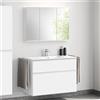 evineo ineo4 mobile La: 101 cm, 2 estraibili, con maniglia, lavabo doppio bianco, con armadietto a specchio per la Svizzera,, BE0836WH+BE0202WM+BEA042MI+BL001197, ineo4 [Mobili da Bagno > Set Mobili da Bagno]