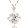 FEIKFEIZ Collana da donna con ciondolo in moissanite, diamanti coltivati in laboratorio da 2 CT, placcato in oro rosa 18 carati, regalo di gioielli, la collana è impermeabile.