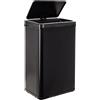 WELL HOME MOBILIARIO & DECORACIÓN Pattumiera intelligente senza gambe con apertura automatica o contatto manuale, 50 l, altezza: 67,5 (x35,5 x 26), nero.