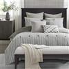 MADISON PARK SIGNATURE Set copripiumino king size rimovibile in 100% cotone, con inserto, biancheria da letto in stile fattoria, motivo a righe, tessuto jacquard con clip, king size, grigio, 9 pezzi