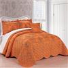 Home Soft Things Serenta Damascato Set Copriletto 4 Pezzi Queen, Nettarine
