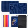 OMJMYY Sensory Activity Board Scheda di attività Sensoriale Silicone Fidget Toy con 20 Corde e Borsa da Viaggio Scheda Sensoriale Fidget per Adulti e bambini 3+ per Autismo ADHD Ansia Stress