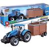 Burago BBURAGO Trattori Motorizzati con Rimorchio - Modellino Realistico Trattore di 10 CM (Scelta Casuale tra i Modelli Disponibili), Collezione Farmland, Licenza Ufficiale, Età Consigliata 3+ Anni
