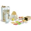 Teamson Kids Set Colazione Little Chef Santa Barbara, Giocattolo per Bambini 3+ Anni, 14x15x25 cm, Bianco, MDF, Include Tostapane, Macchina Caffè, Vassoio e 27 Accessori, 1.8 kg