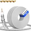 HB-Digital - Cavo satellitare coassiale HQ-135 PRO, 130 dB, schermatura quadrupla per impianti DVB-S/S2, incluso set di 4 connettori F dorati 15m bianco