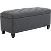HOMCOM Puff da salotto con vano portaoggetti e poggiapiedi per salotto, camera da letto, ingresso, 100 x 40 x 44 cm, grigio scuro