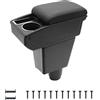 KAERGK Bracciolo Auto Compatibile con Renault Dacia Sandero 2 Stepway Logan 2 | Vano Portaoggetti a Due Llivelli, con Portabicchieri, Facile da Montare, Regolabile, Pelle PU, Linea Nera