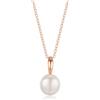 GAVU Collana Perle Donna, Collana Oro Donna in Argento Placcato Oro Rosa con Ciondolo Perla Coltivata di Acqua Dolce