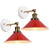 PETITES ECREVISSES 2 Pezzi Applique da Parete Interno Moderna Lampade da Parete Industriale Retrò Lampada a Muro E27 Vintage in Metallo Ruotabile Luce da Camera da Letto Soggiorno Corridoio (Rosso - A-2 pezzi)