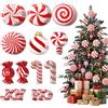 BEKKLPOU 36 PCS Addobbi Natalizi di Caramelle, Natalizie da Appendere, Caramelle Natalizie Decorazion, con Corda di Canapa, Adatta per Decorazioni Interne Ed Esterne