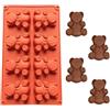 WishesMar Stampo in Silicone 8 Cavità per Pasticceria a Forma di Orso - Antiaderente Stampi con Forme Particolari Stampi Silicone per Decorazione, Sapone, Dolce, Muffin, Cuocere al Forno, Torta