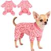 Yoolhamy Pigiama Cane Pile Cuore Taglia Piccola Caldo Rosa Morbido Cappottino Cane Taglia Piccola Vestito per Cani Chihuahua Vestiti (S)