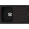 Apell Lavello da Incasso 1 Vasca con Gocciolatoio Reversibile 79 x 50 cm Granito Nero Serie Pietra Nobile Apell PT791GB