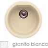 Apell Lavello da Incasso 1 Vasca Tonda Circolare diametro 45 cm Granito Bianco Serie Pietra Nobile Apell PTNR45GW