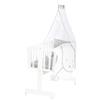 roba Culla e lettino miffy - 40 x 90 cm - in Legno - Set da Letto Completo di Chiusura e Arredo Tessile - Bianco/Grigio