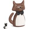 Fermaporta in pelle da pavimento da 1,2kg - Gatto Marrone in pelle