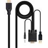 NANOCABLE 10.15.4612 - Convertitore unidirezionale VGA/M + AUDIO/M + USB-A/M (per alimentazione) a HDMI/M, Nero, 1,8 m