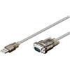 Goobay 68875 Adattatore da USB a RS232 Seriale, Trasparente, 1.5 m Lunghezza del Cavo