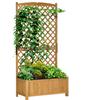 Outsunny Fioriera con Grigliato e Foro di Drenaggio in Legno d'Abete, Fioriera da Giardino con Base Rialzata, 90x45x180 cm, Giallo | Aosom Italy