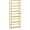 HOMCOM Scaffale in Legno di Bambù a 6 Livelli con Ripiani Regolabili, 60x26x161 cm, Legno Naturale | Aosom Italy