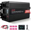 VEVOR Inverter di Corrente da 3500 W, Inverter a Onda Sinusoidale Pura da 12 V CC a 230 V CA, Convertitore per Caricabatteria Solare da Auto con Display LCD, Telecomando, Porte USB e Tipo C, Prese CA