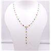 12.30 GM 925 Argento Sterling Naturale Multi C.Z Lunetta Taglio Collana 52.1cm
