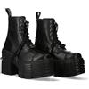 CARAMBAShop New Rock M.TM001-C4 - Stivaletti in pelle bovina, unisex, stile gotico, colore: nero, Nero , 40 EU