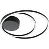 Eglo Plafoniera LED Ruotale, plafoniera curva, lampada a soffitto in plastica e metallo nei colori bianco e nero, illuminazione a soffitto fantasia, bianco caldo, Ø 45 cm