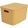 Homéa, Scatola con coperchio in plastica, 15,5 l, 35 x 25 x 21,5 cm, colore: Ocra