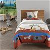 Soleil d'ocre, Set copripiumino 140x200 cm SAVANE terracotta, 100% Cotone 57 fili/cm²