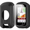 CAUHENYEE Cover per Garmin Edge 550/850 con 2 Pellicole Protettive in Vetro Temperato, GPS, computer da ciclismo, accessori proteggi schermo (Nero)